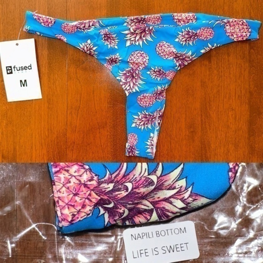 Fused Hawaii NAPILI bottom color Life Is Sweet (pineapple) thong style nwt
